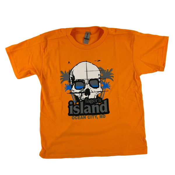 Skull T-Shirt blue and orange