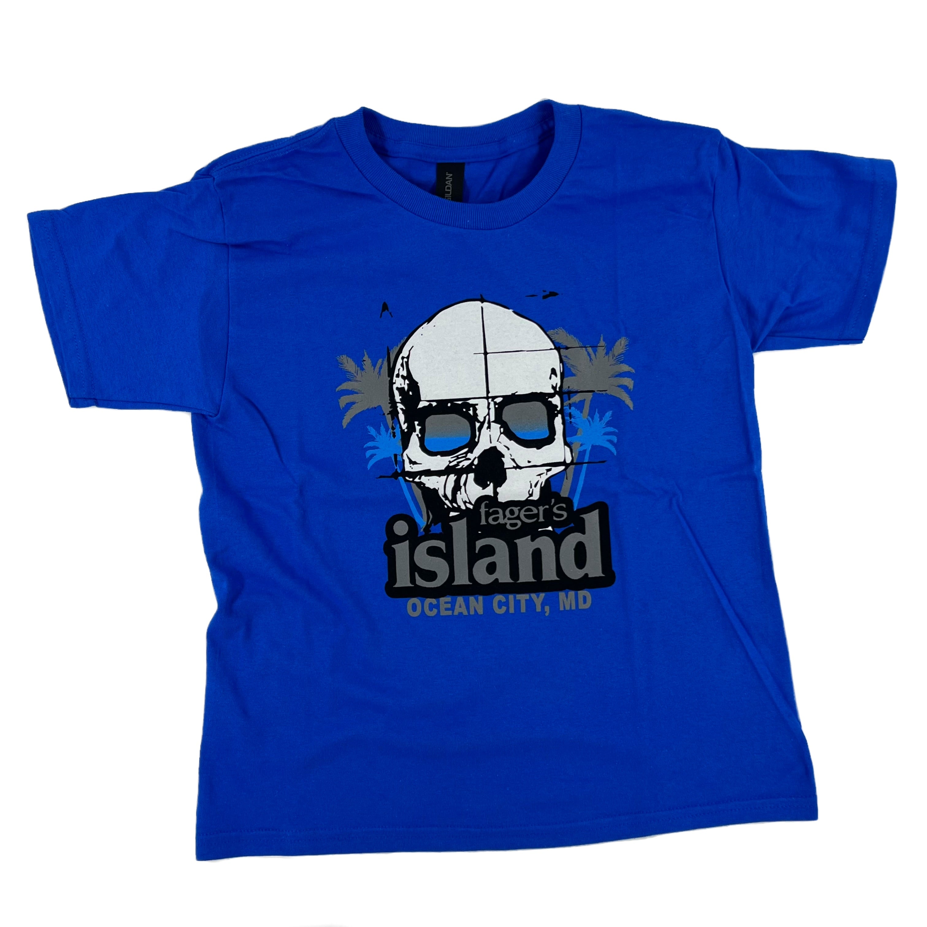 Skull T-Shirt blue and orange