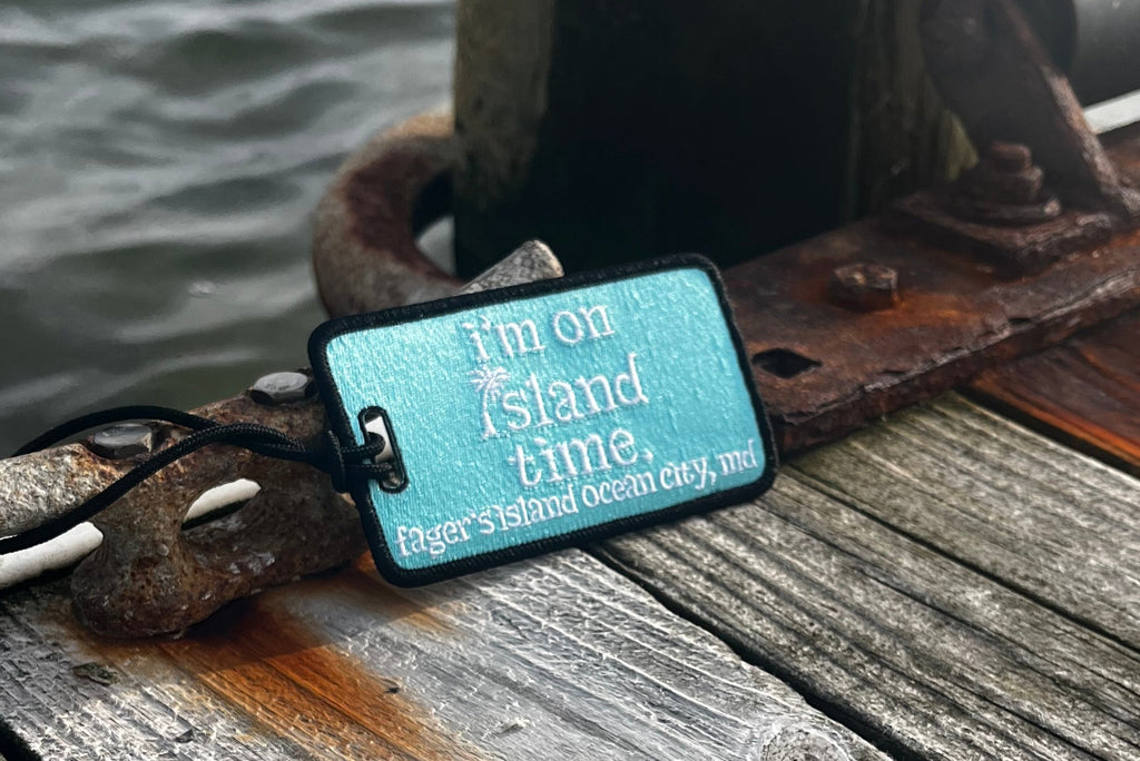 I'm on island time luggage tag