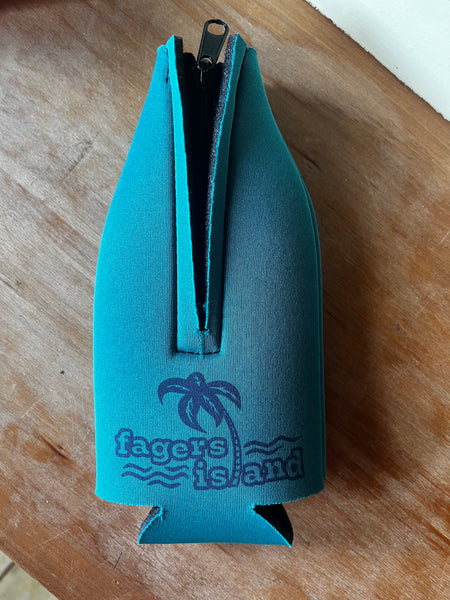 Beer bottle I'm on island time zip up koozie
